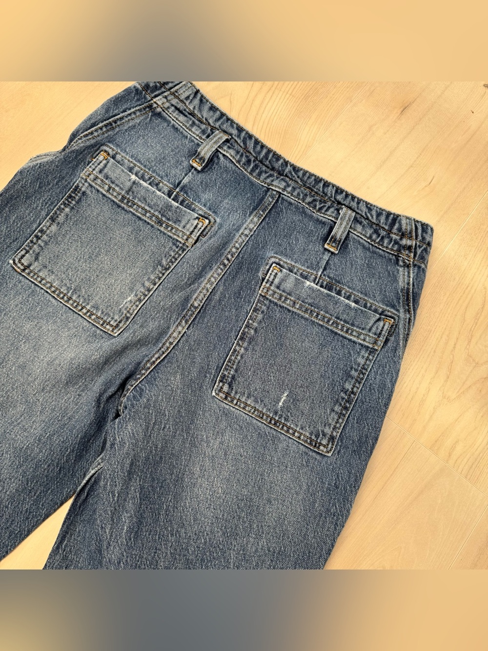 Pilcro Relaxed distressed Carpenter Jeans - Blue Denim Women’s - Picture 6 of 9
